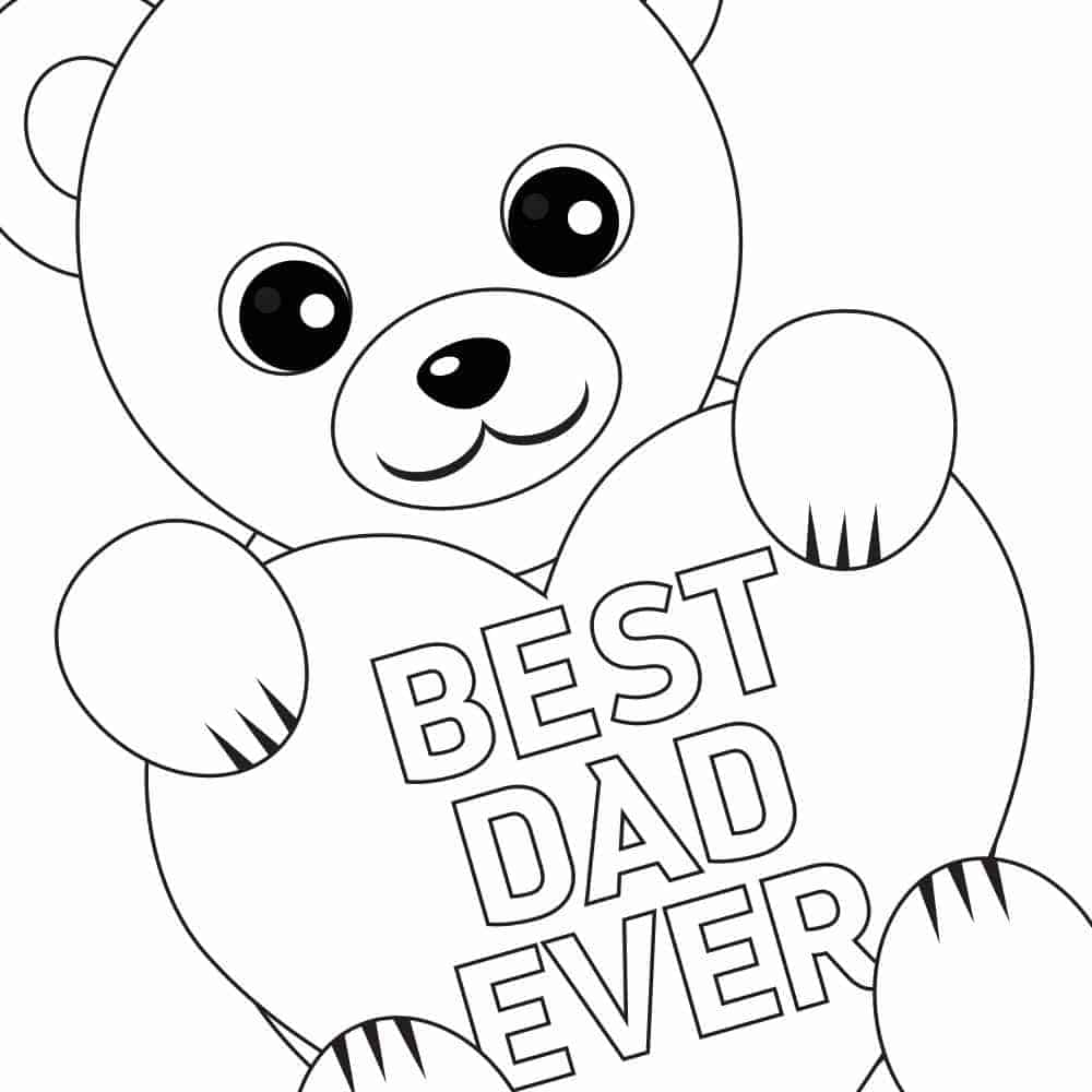 Download Free Printable Father's Day Coloring Card and Page