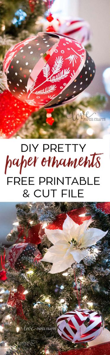 Paper Christmas Tree Ornament DIY with Template and Cut File  Love