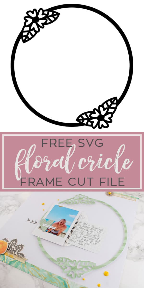 Download Free Floral Circle Frame SVG Cutting File for Scrapbooking