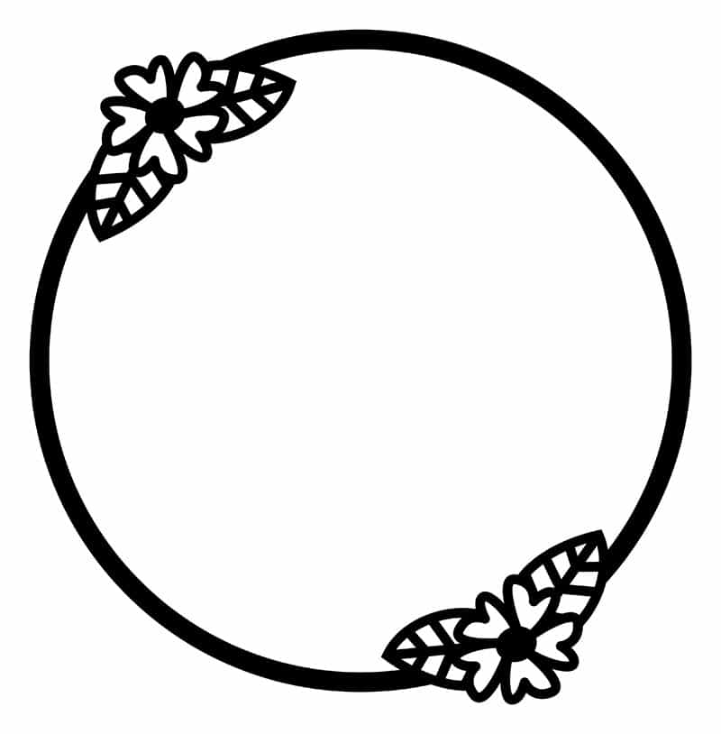 Download Free Floral Circle Frame SVG Cutting File for Scrapbooking